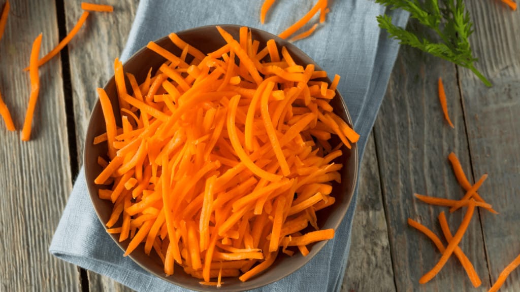 Dry shredded carrots can be revitalized