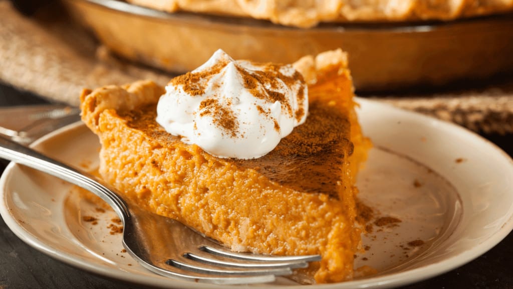 Pumpkin Pie tastes great with added whipped cream