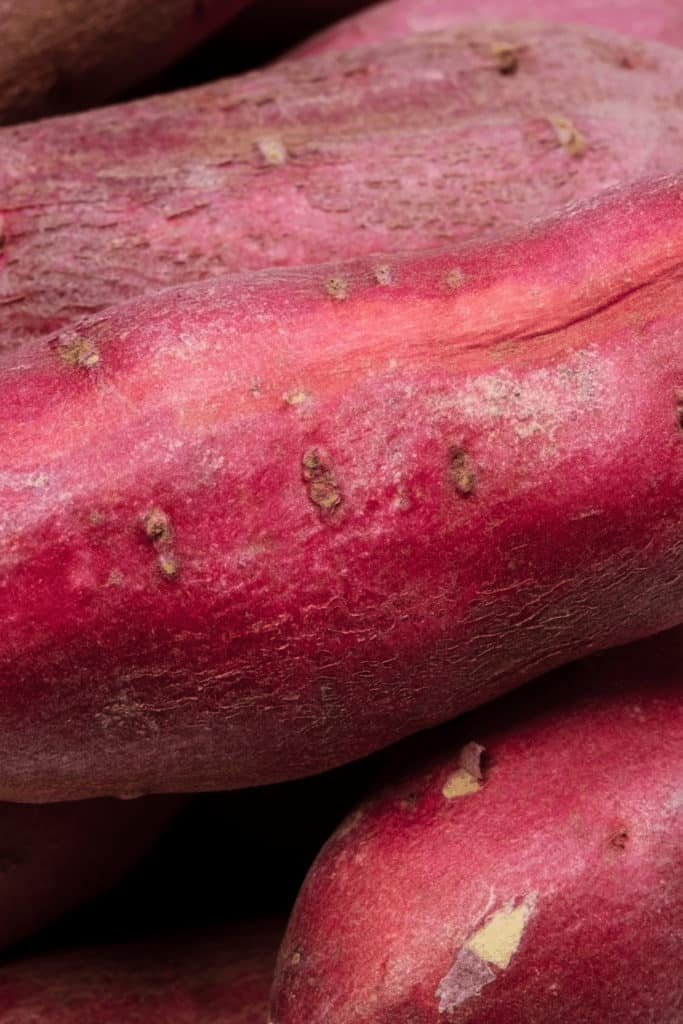 Physical damage or bruising will render sweet potatoes brown