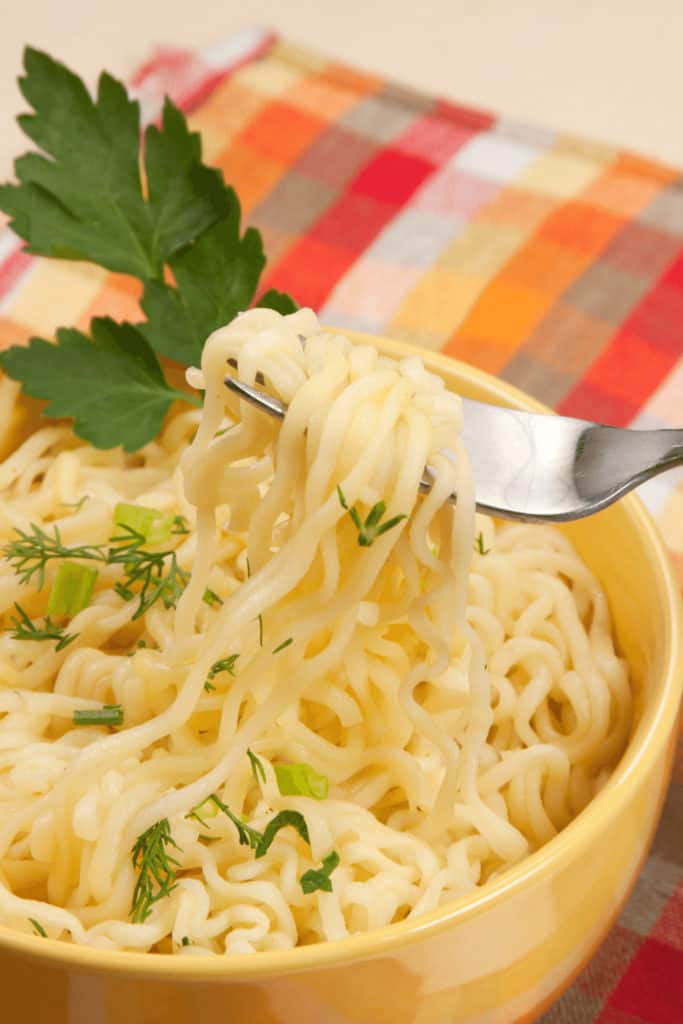Cooked noodles can be used as edible strings for sewing together food