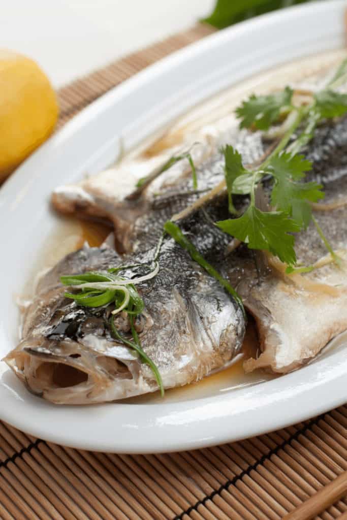 Fish can also be steamed in the rice cooker as long as you use less water compared to what you would use for meat