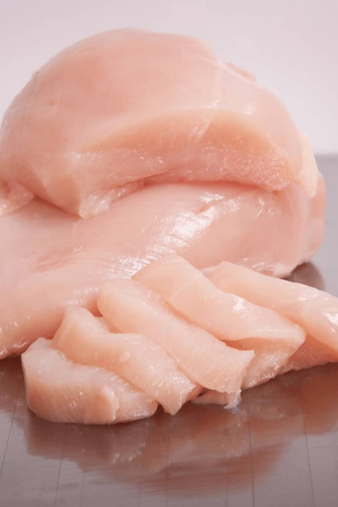 To avoid veins in chicken choose a better cut such as a chicken breast as drumsticks and thighs more often contain veins in chicken