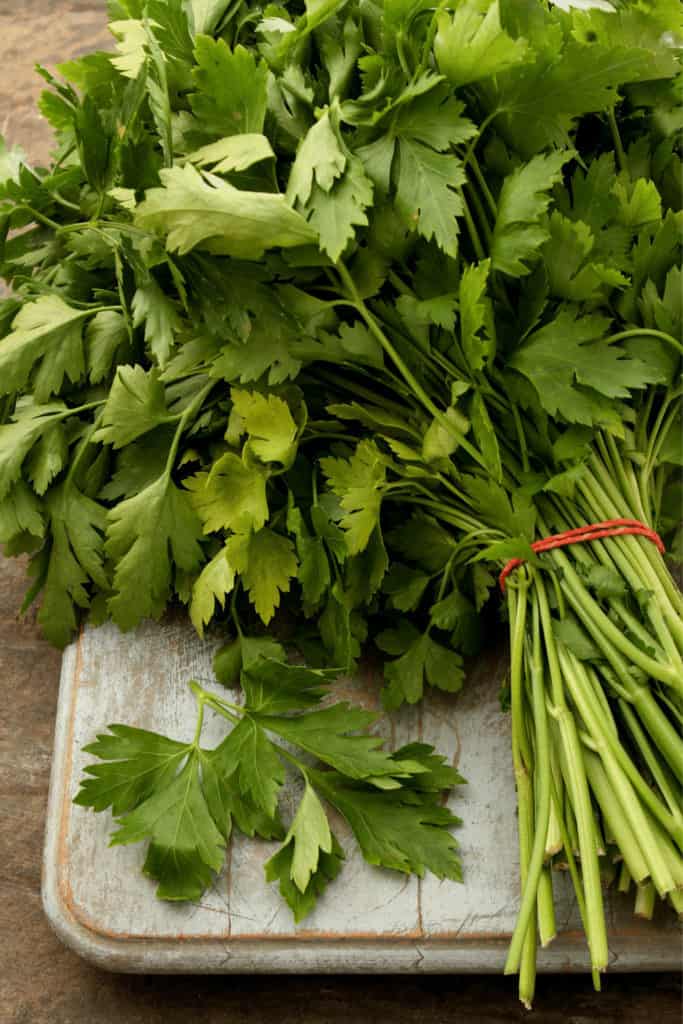 A bunch of parsley in the UK costs about 65 cents