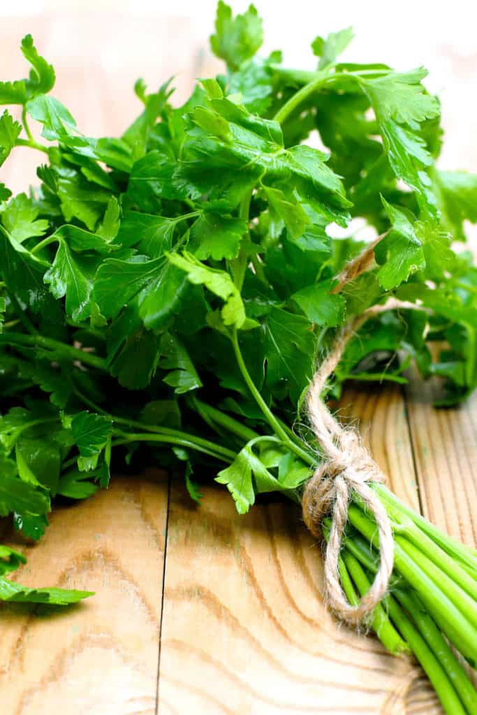 A bunch of parsley weighs between two and four ounces