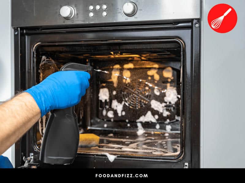 An Alternative to Hot, Soapy Water are Store-Bought Oven Cleaners. Simply Spray and Soak Your Oven for a Few Hours in Foam Solution and Wipe Away.