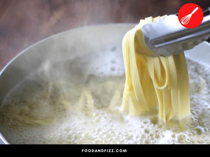 Boil pasta with salt