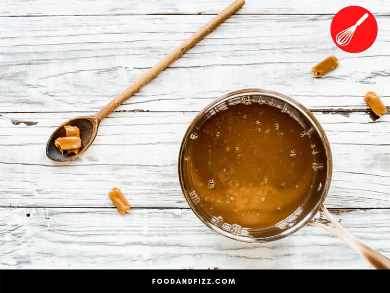 Caramel sauce is made by adding butter, milk , cream or water and other flavorings to melted, caramelized sugar.