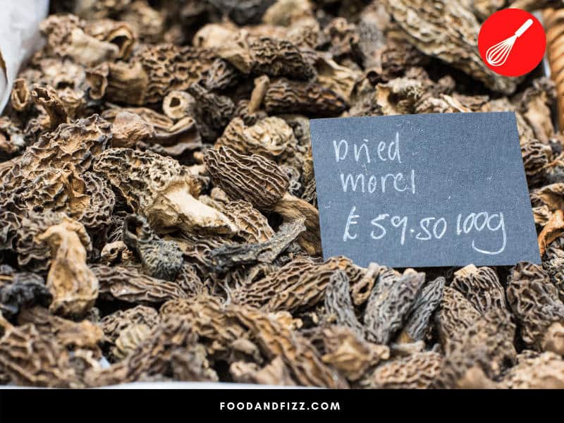 Dehydrating or drying removes moisture content from the morels, allowing them to last longer.