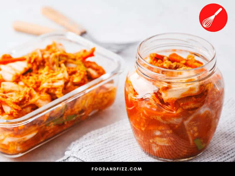 Glass jars are preferred for storing kimchi.
