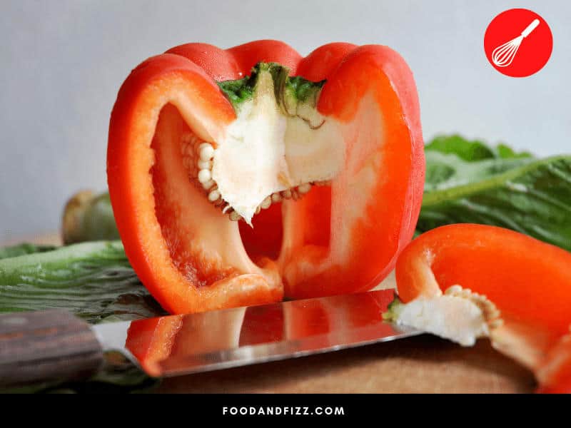 Healthy bell peppers do not have brown spots inside them. If you see brown spots, it could be an indication of rotting, of a fungal infection or of improper growing of the vegetable.