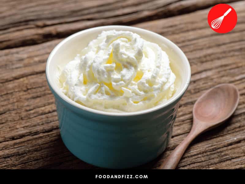 Homemade whipped cream has a shorter shelf life than store-bought whipped cream. It only usually lasts for 3-5 days before it spoils.