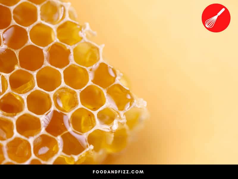 Honeycomb is the "frame" in which honey is stored.