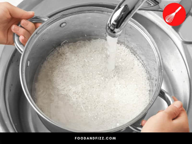 If you rinse your rice, you should drain it before cooking.