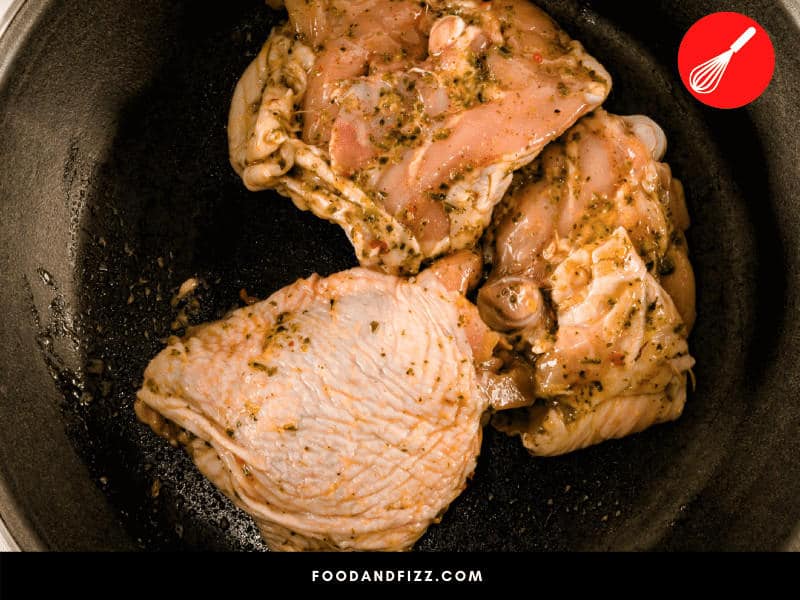 It is important t fully cook chicken thighs before consuming, as bacteria like Salmonella may linger in the chicken if not properly cooked to the right temperature.