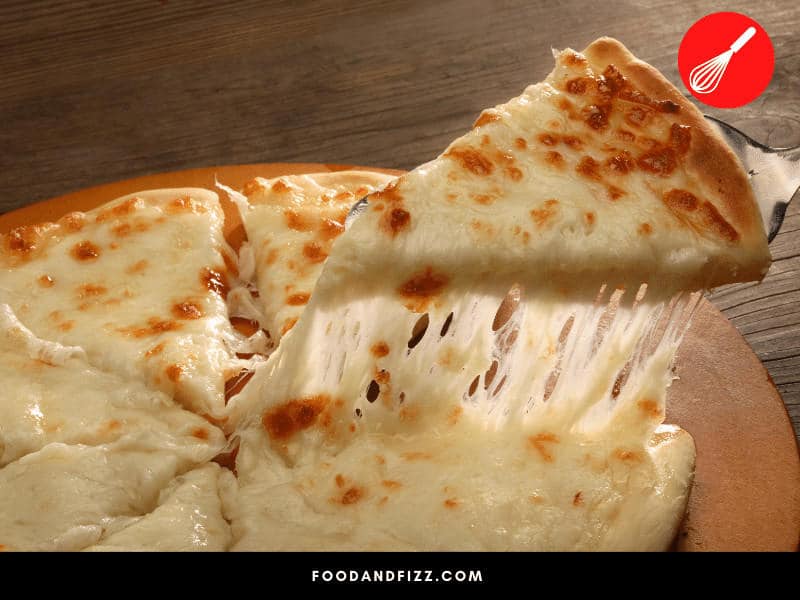 Mozzarella, Cheddar, Parmesan and Provolone are the 4 most common cheeses used in Four-Cheese Pizza.