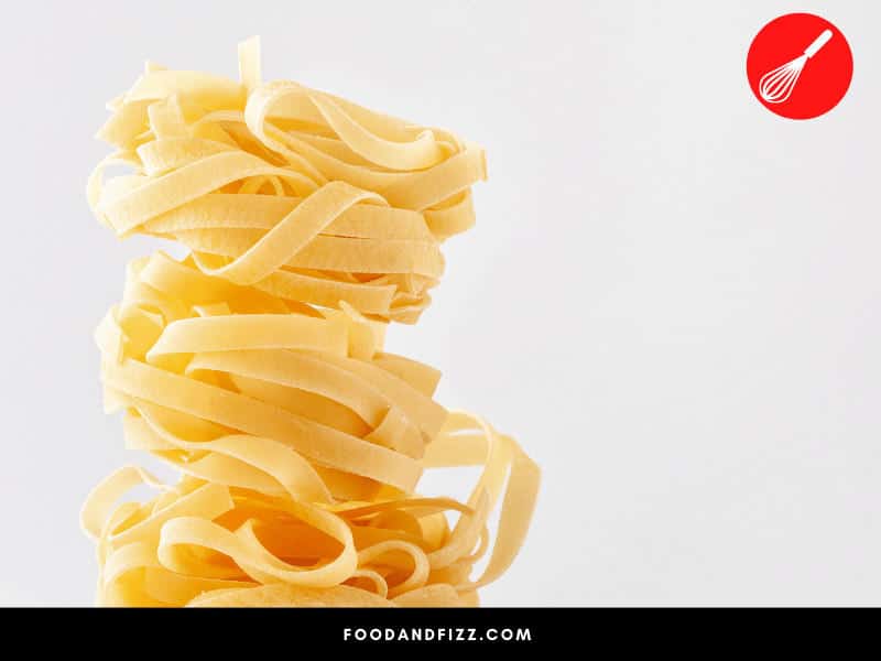 Rinse fettuccine with cold water after cooking to keep it from sticking together