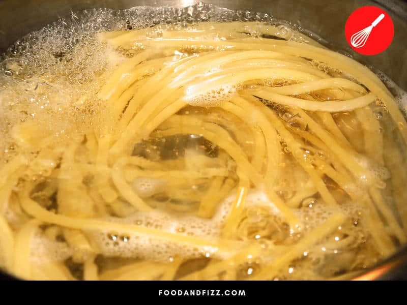 There is a right water to pasta ratio to ensure that your noodles will be perfectly cooked. Not enough water may cause your noodles to be starchy and gummy.