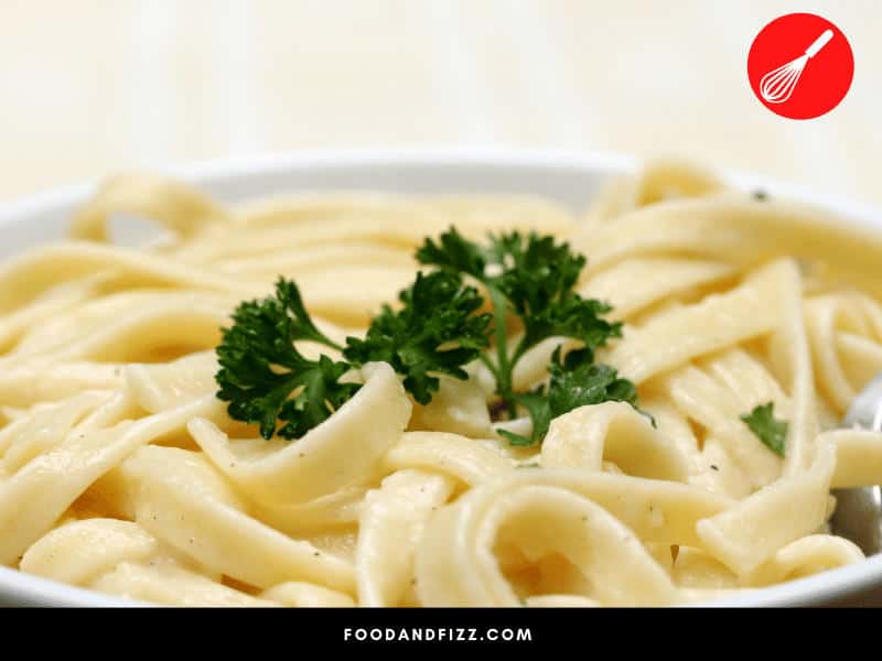 To keep fettuccine from sticking together stir it when cooking