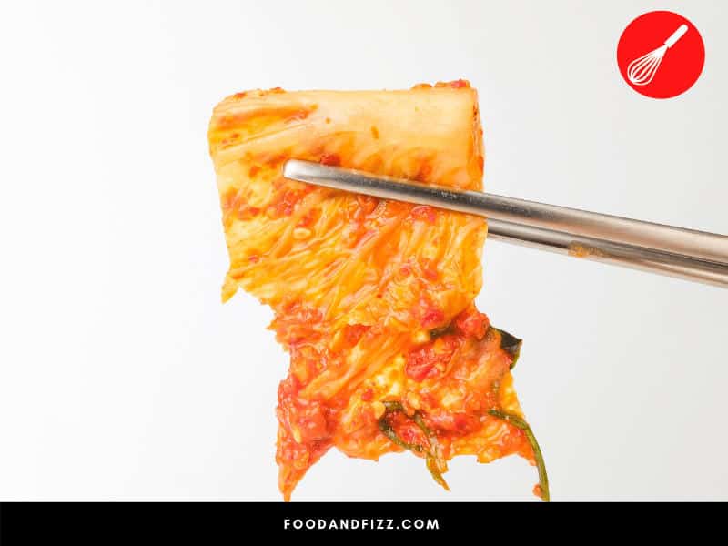 White spots that may appear on your kimchi are an overgrowth of yeast colonies. It is best to get rid of the white spots before consuming your kimchi