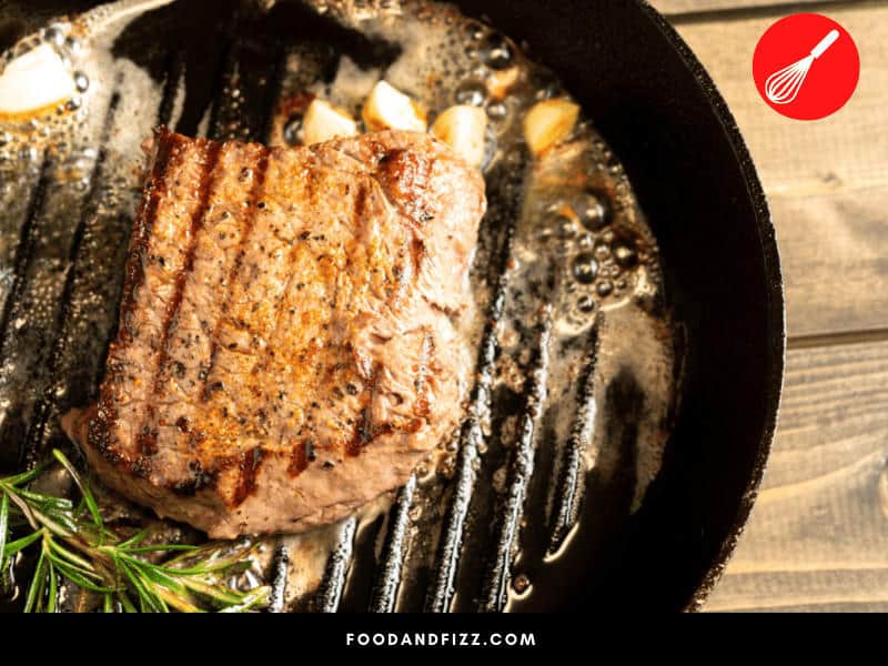 Cast iron pans are good to use for cooking steaks.