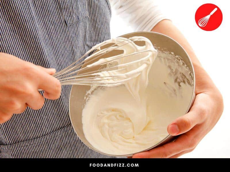 Freshly made whipping cream curdles quickly.