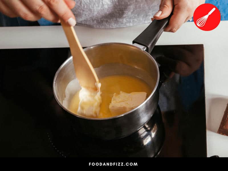 Melt the butter completely before adding the milk to prevent chunks in your cream.
