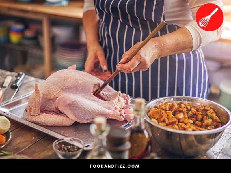 Stuffing is defined as a mixture of ingredients that are used to fill a cavity. A popular example of a stuffed food is turkey.