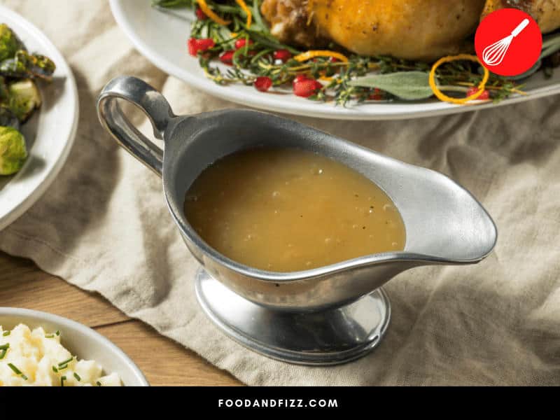 To make homemade turkey gravy, simply combine broth produced from boiling neck and giblets with your turkey drippings.