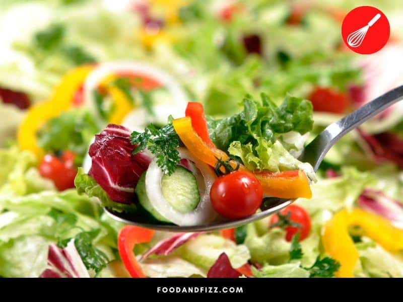 Salads containing lettuce, cucumbers, tomatoes and other high water content vegetables do not freeze well.