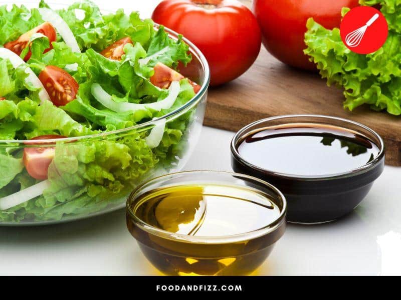 A vinaigrette is a mixture of oil and an acidic ingredient, usually vinegar and can be flavored with different herbs and spices.