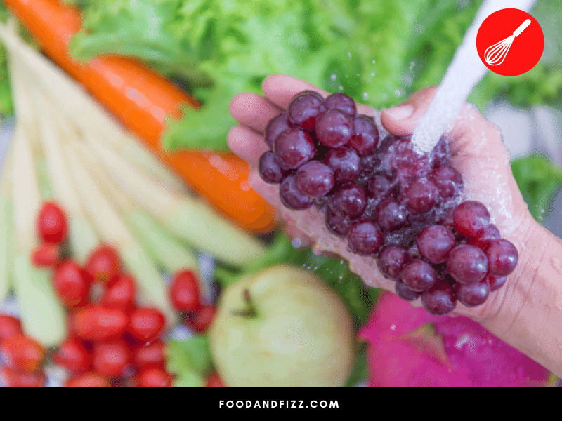 Washing grapes with water before eating them removes traces of pesticides and other unwanted things from your grapes.