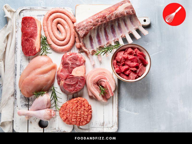 A protein called myoglobin is what gives meat its reddish color.