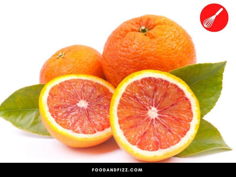 Blood oranges are a hybrid orange and are redder and pinker in hue than other oranges.