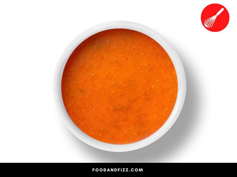 Catalina and French Dressing are both made with tomatoes, which gives them their vibrant orange to red hue.