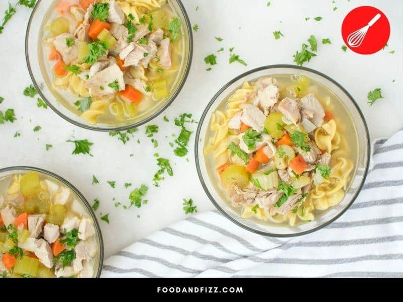 Chicken noodle soup can be made with chicken rib meat.