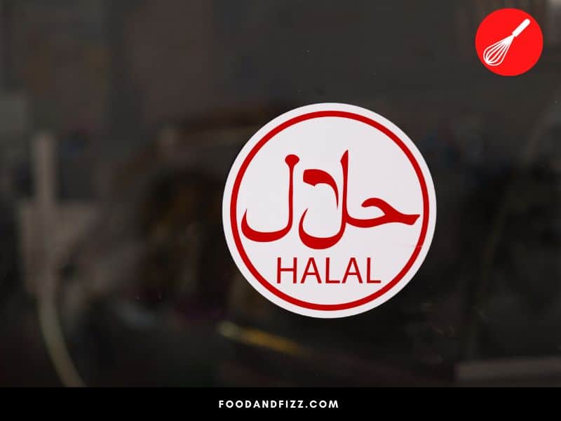 Halal food would typically have halal-certified labels.