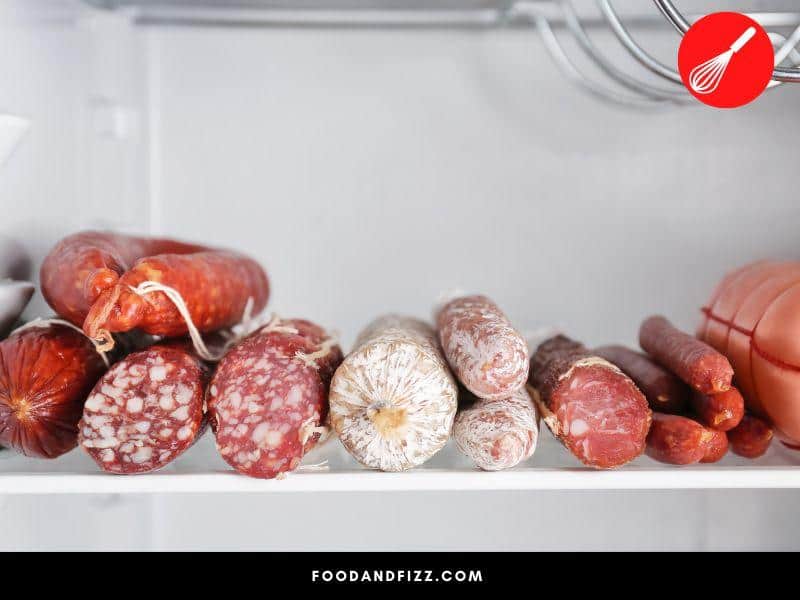 Most sausages are perishable and should be stored in the fridge or freezer.