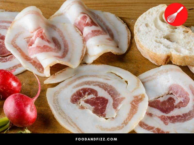 Pancetta looks very similar to prosciutto and is made from pork belly.