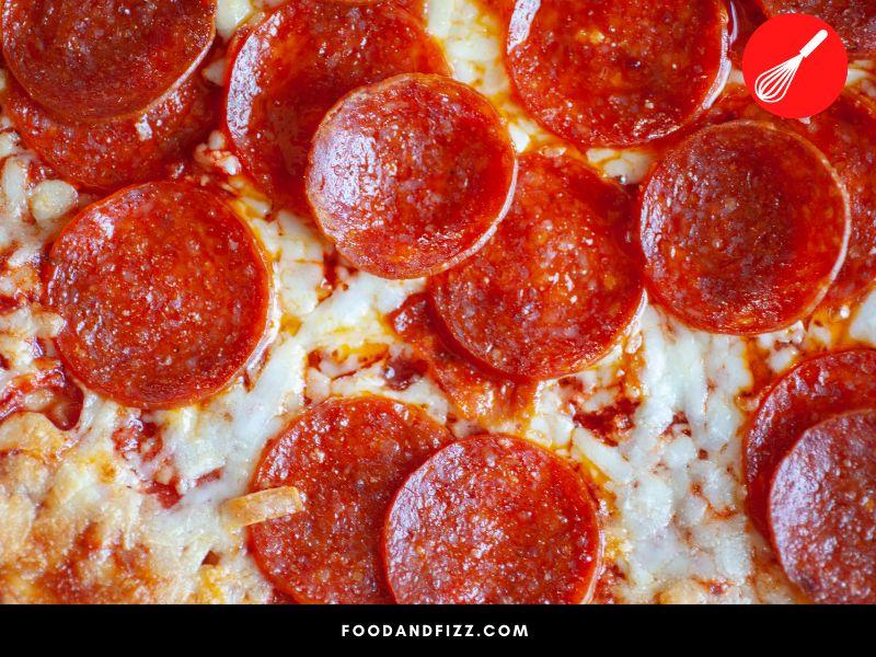 Pepperoni is a high fat and high calorie food. Too much consumption of high fat foods may lead to weight gain and other serious health issues.