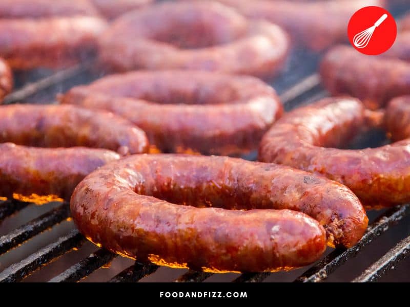Spicy chorizo or chourico can be a good substitute for andouille sausage.