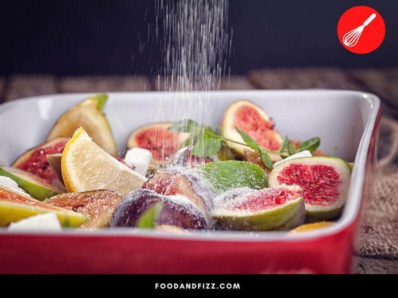 Sugar can be added to figs in an airtight container to preserve them.