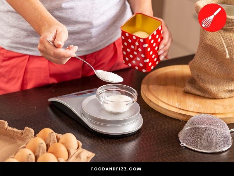Using a kitchen scale will give you the exact weight of the ingredients in ounces.