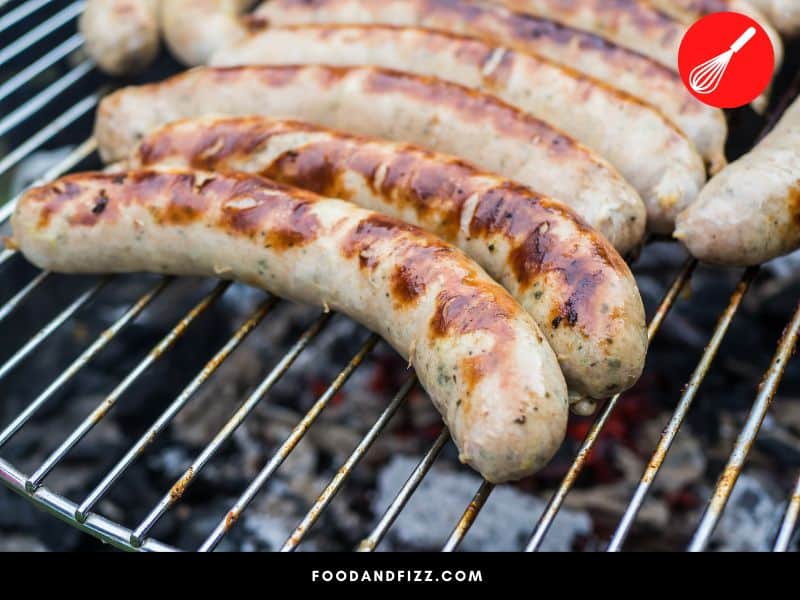 Bratwurst is a fresh sausage typically made of pork, but sometimes can be made with beef, veal or lamb.