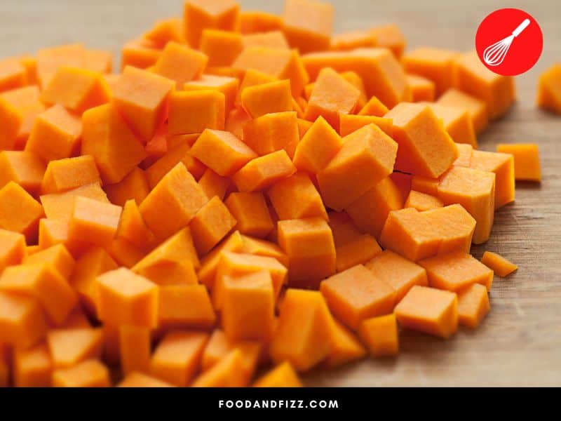 Cut up squash can last up to 3 days in an airtight container in the fridge, and longer in the freezer.