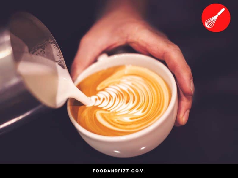 Heavy whipping cream adds richness and creaminess to black coffee.