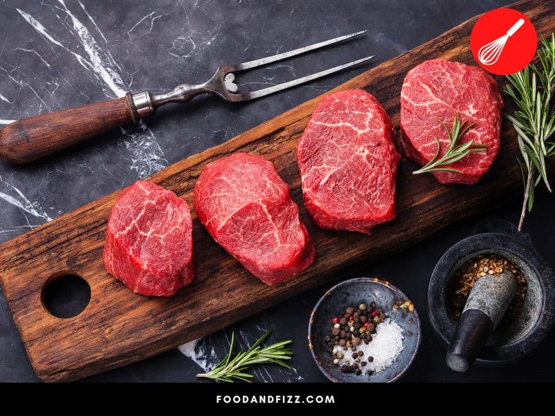 Myoglobin is an iron-containing, pigment-rich protein that gives meat its red color.