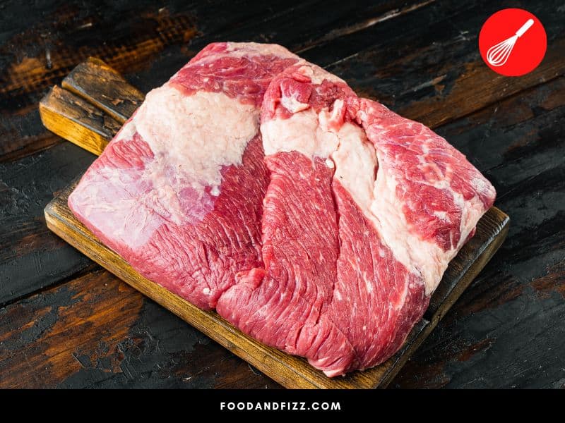 Brisket is typically made from beef, extracted from the pectoral muscles of a cow.