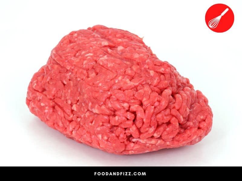 Fresh ground beef should have a reddish hue.