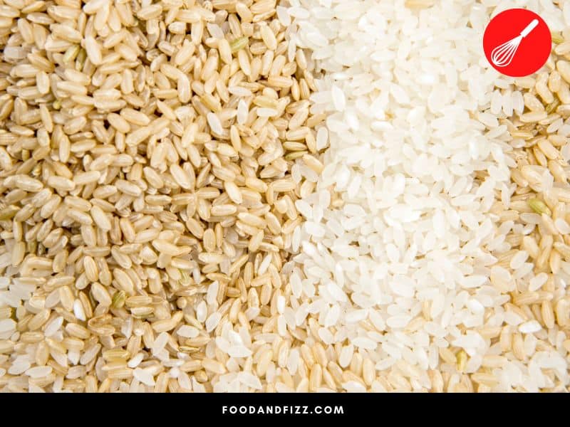 Rice polishing turns brown rice into white rice.