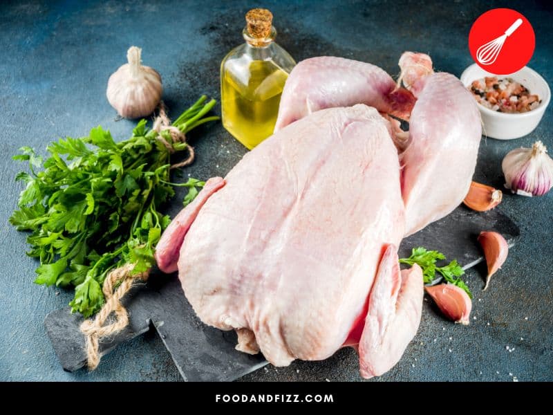 Salmonella is one of the bacteria commonly found in raw chicken.